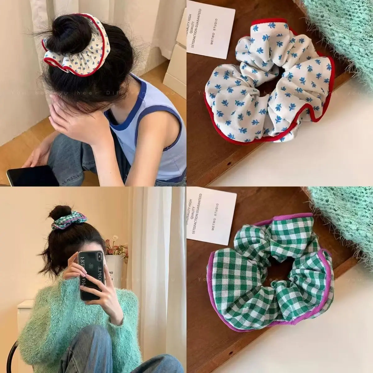 Forest Style Floral Check Hair Circle